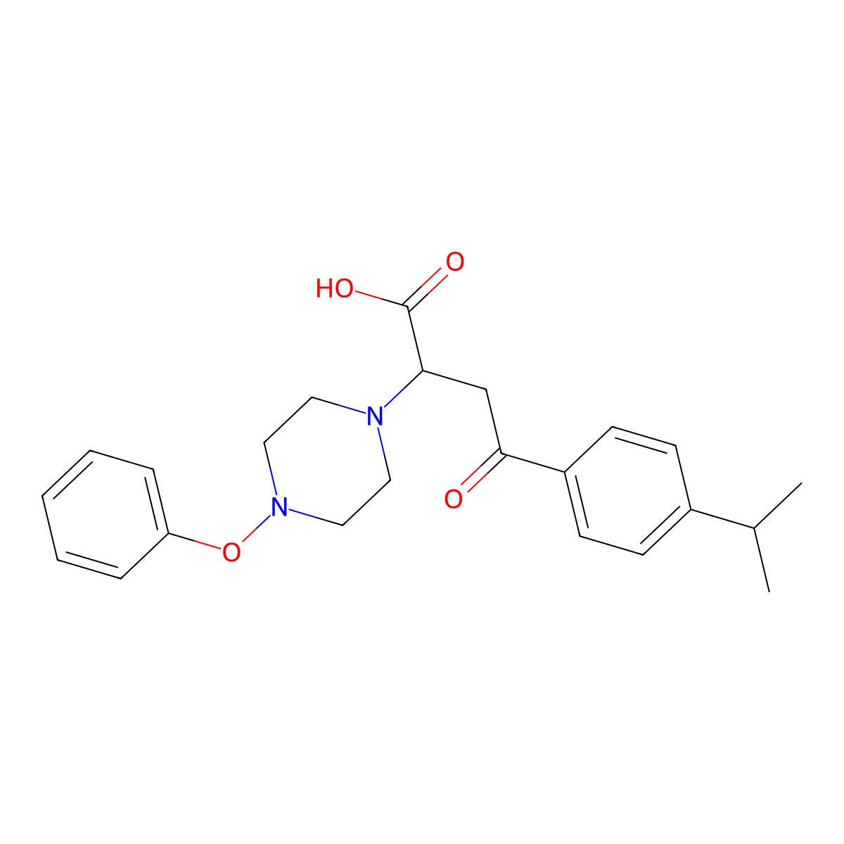 4-oxo-2-(4-phenoxypiperazin-1-yl)-4-(4-propan-2-ylphenyl)butanoic Acid molecular structure, CAS 329777-65-3
