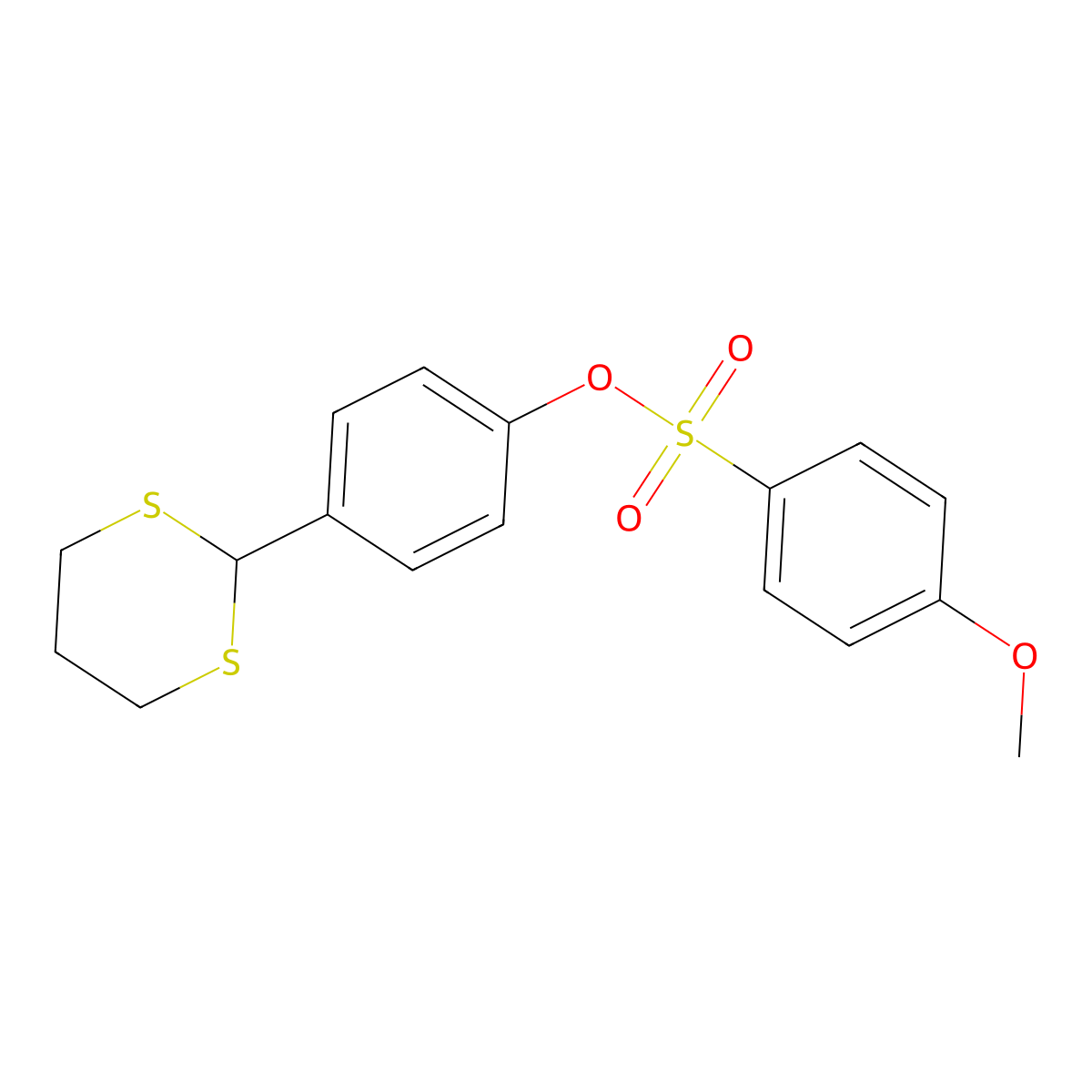 4-(1,3-Dithian-2-yl)phenyl 4-methoxybenzene-1-sulfonate molecular structure, CAS 329777-71-1