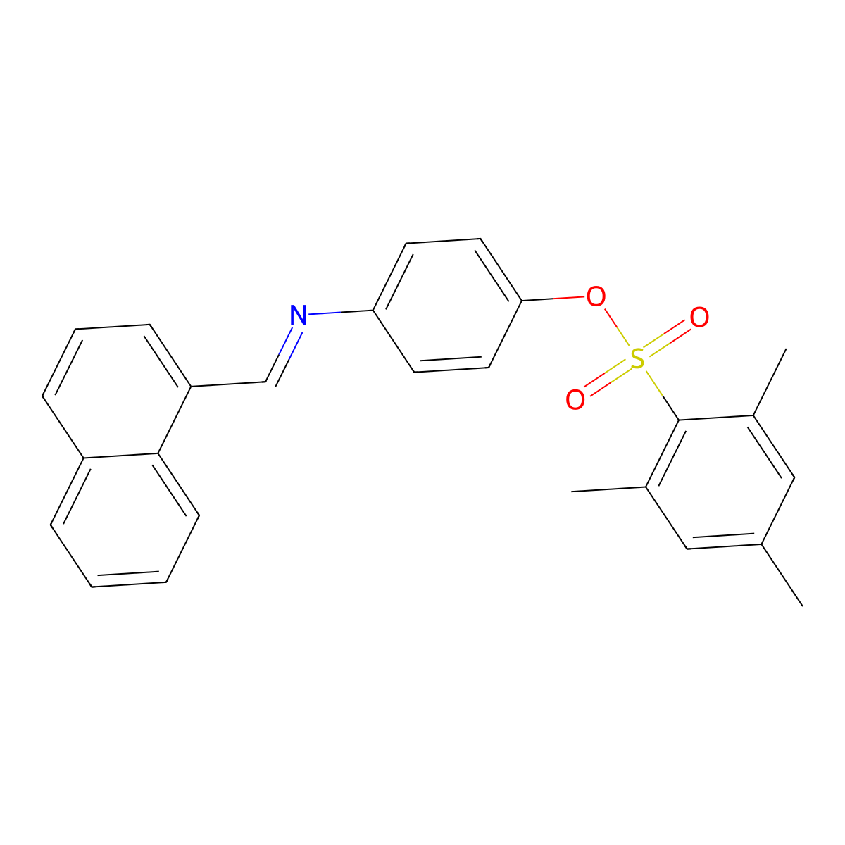 4-[(1-Naphthylmethylene)amino]phenyl 2,4,6-trimethylbenzenesulfonate molecular structure, CAS 329777-86-8