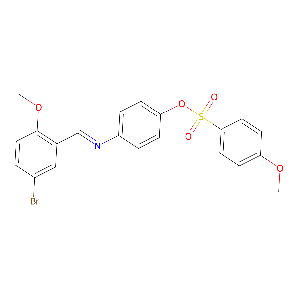 4-(((5-Bromo-2-methoxyphenyl)methylene)amino)phenyl 4-methoxybenzenesulfonate molecular structure, CAS 329777-88-0
