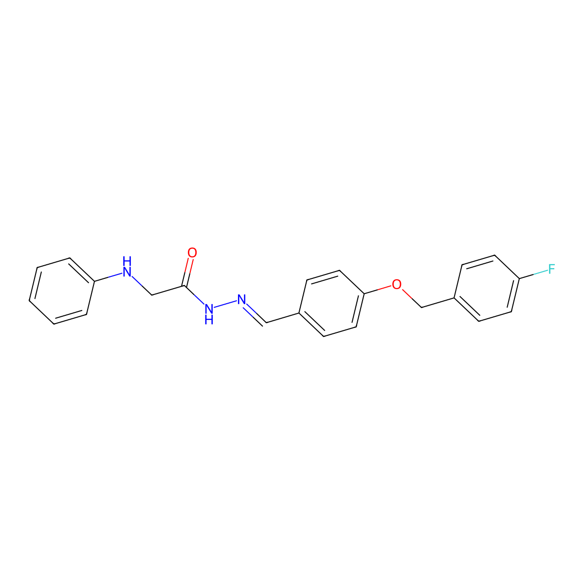 2-anilino-N'-({4-[(4-fluorobenzyl)oxy]phenyl}methylene)acetohydrazide molecular structure, CAS 329777-95-9