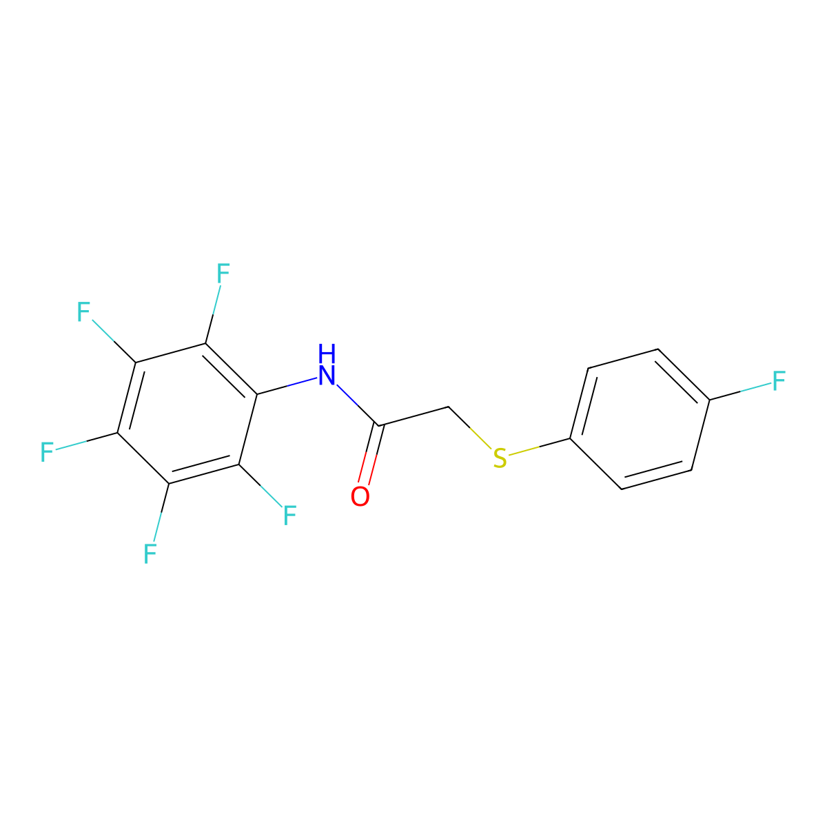 2-[(4-fluorophenyl)sulfanyl]-N-(2,3,4,5,6-pentafluorophenyl)acetamide molecular structure, CAS 329778-06-5