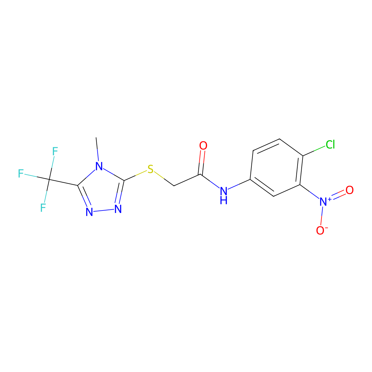 N-(4-chloro-3-nitrophenyl)-2-{[4-methyl-5-(trifluoromethyl)-4H-1,2,4-triazol-3-yl]sulfanyl}acetamide molecular structure, CAS 329778-13-4