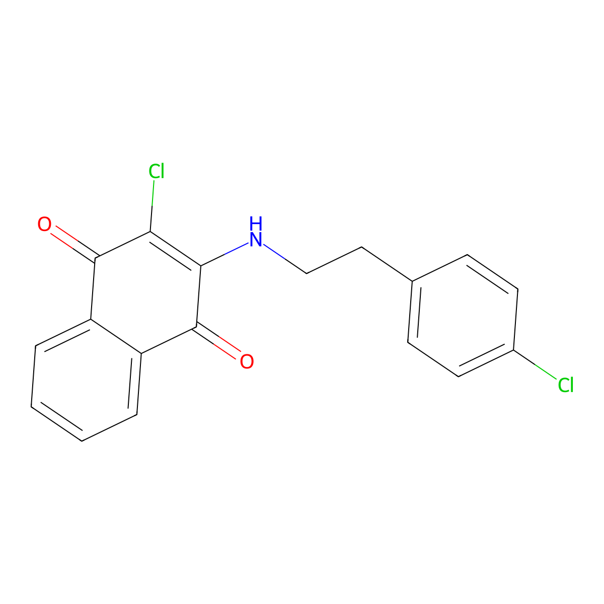 2-Chloro-3-[(4-chlorophenethyl)amino]naphthoquinone molecular structure, CAS 329778-21-4