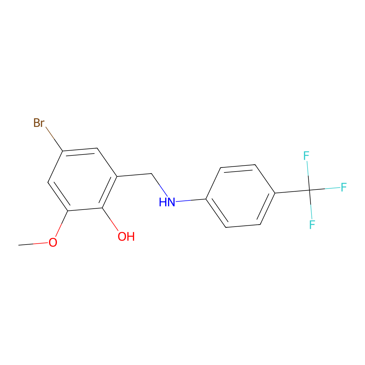 4-Bromo-2-methoxy-6-{[4-(trifluoromethyl)anilino]methyl}benzenol molecular structure, CAS 329778-55-4