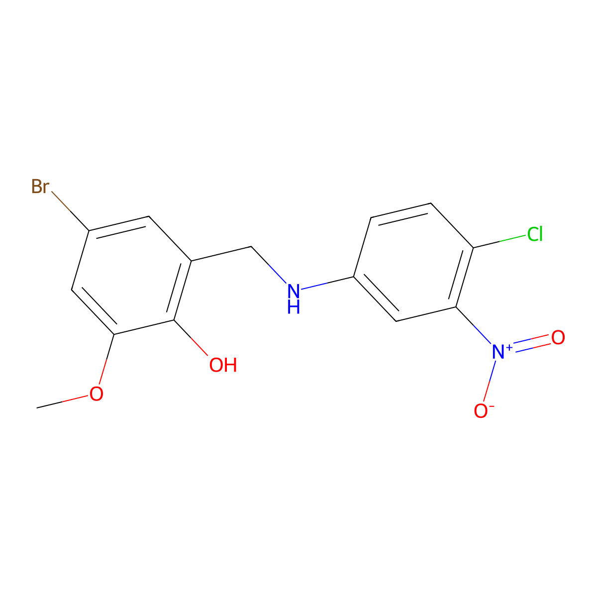 4-Bromo-2-{[(4-chloro-3-nitrophenyl)amino]methyl}-6-methoxyphenol molecular structure, CAS 329778-57-6