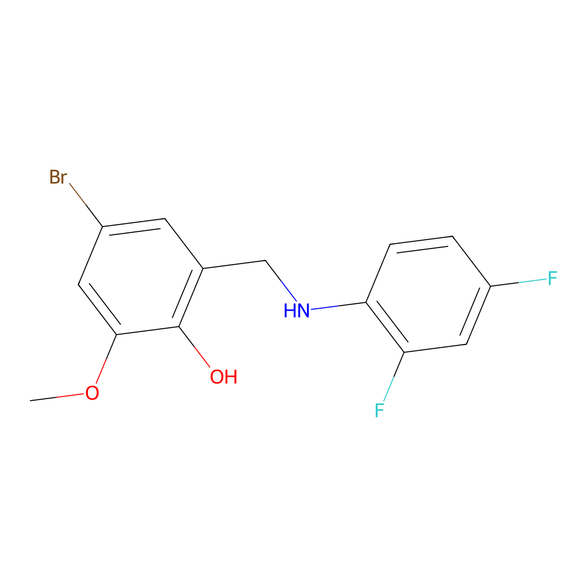 4-Bromo-2-[(2,4-difluoroanilino)methyl]-6-methoxybenzenol molecular structure, CAS 329778-59-8