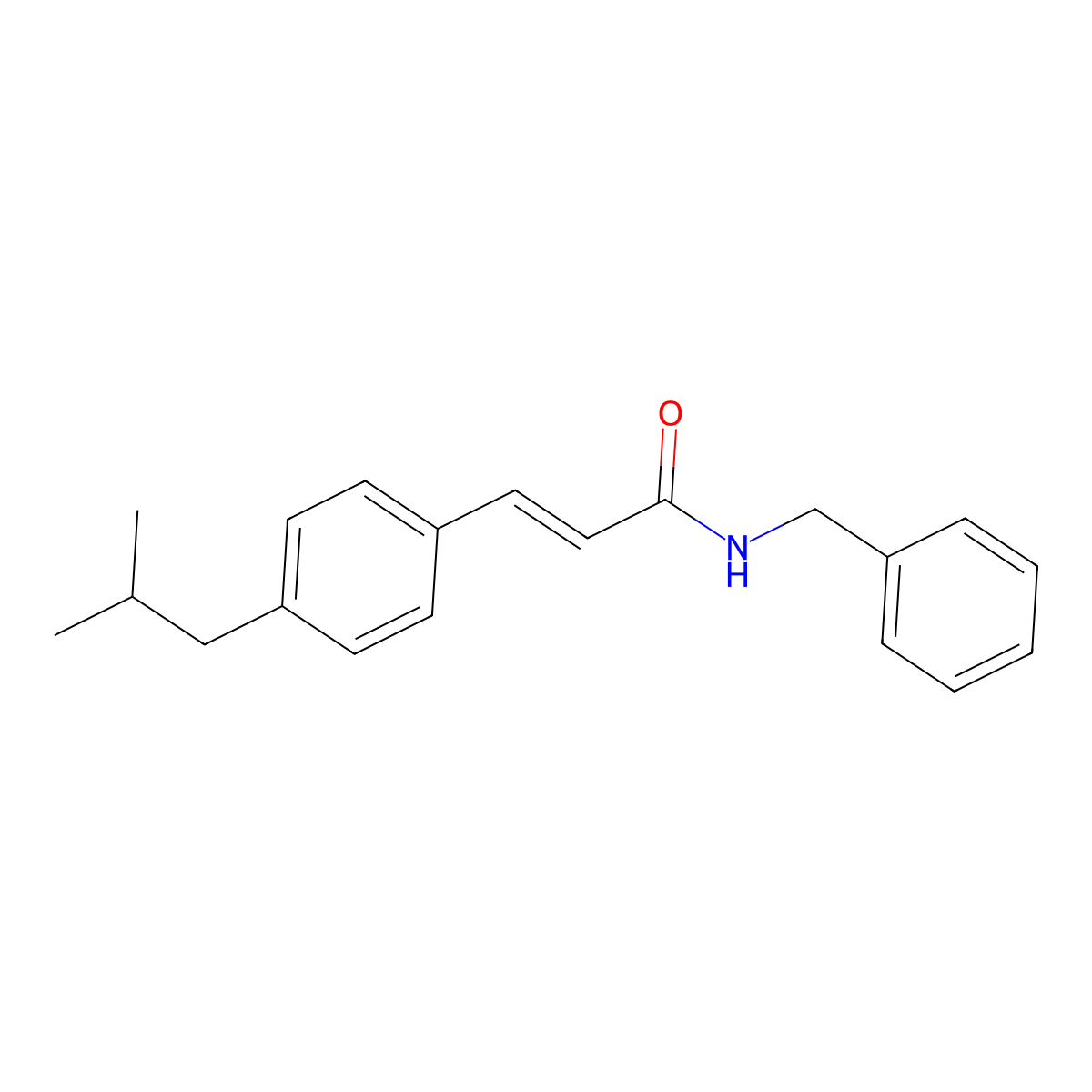 (E)-N-benzyl-3-[4-(2-methylpropyl)phenyl]prop-2-enamide molecular structure, CAS 329778-72-5