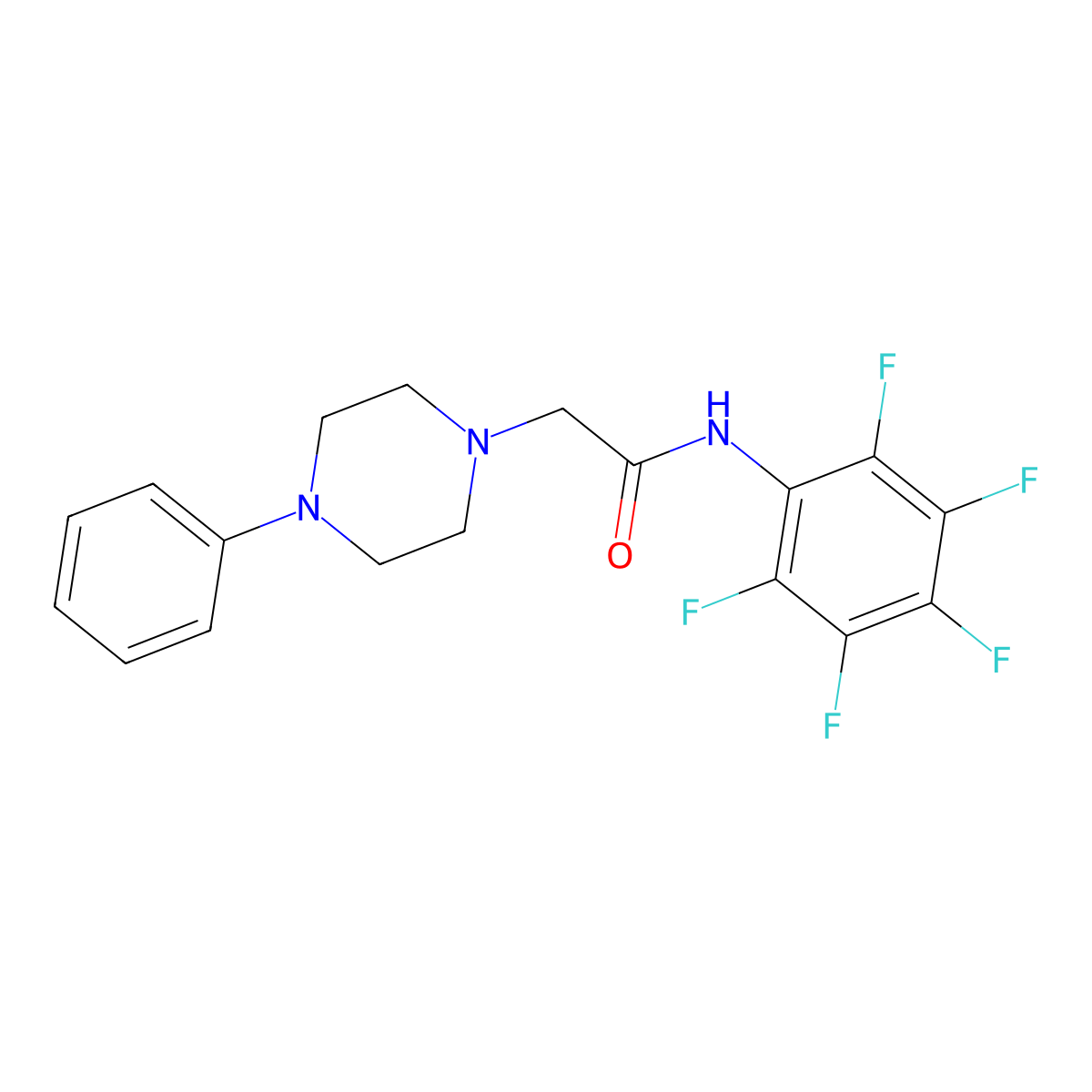 N-(2,3,4,5,6-pentafluorophenyl)-2-(4-phenylpiperazin-1-yl)acetamide molecular structure, CAS 329778-80-5