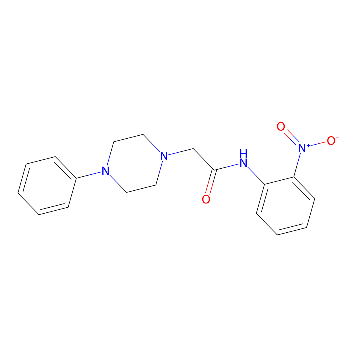 N-(2-nitrophenyl)-2-(4-phenylpiperazin-1-yl)acetamide molecular structure, CAS 329778-81-6