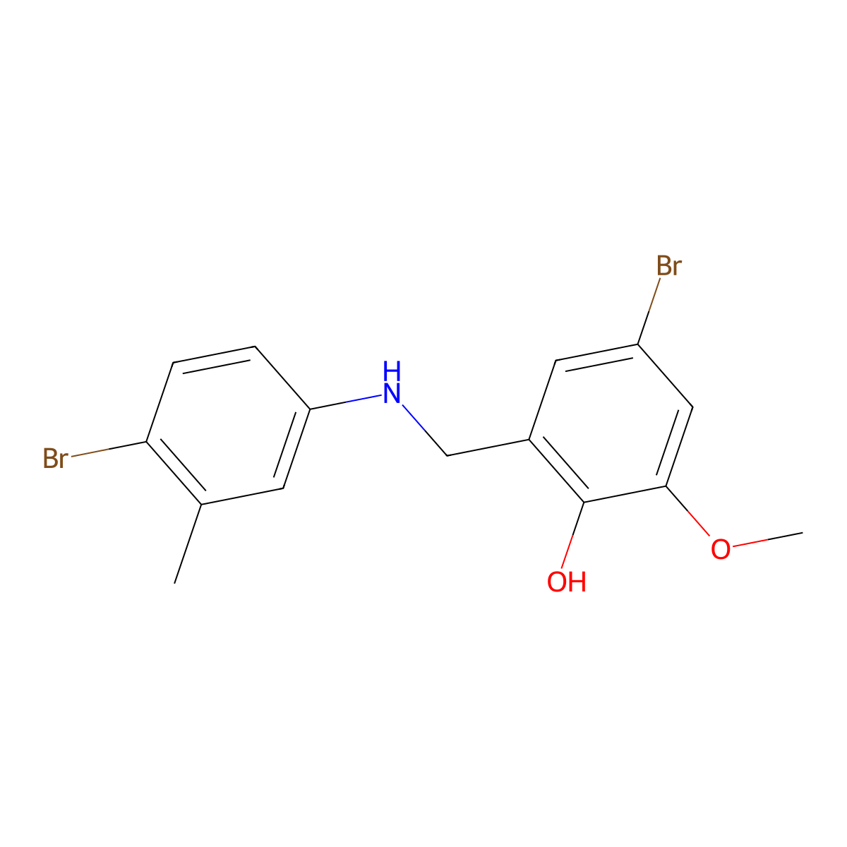 4-Bromo-2-{[(4-bromo-3-methylphenyl)amino]methyl}-6-methoxyphenol molecular structure, CAS 329778-91-8