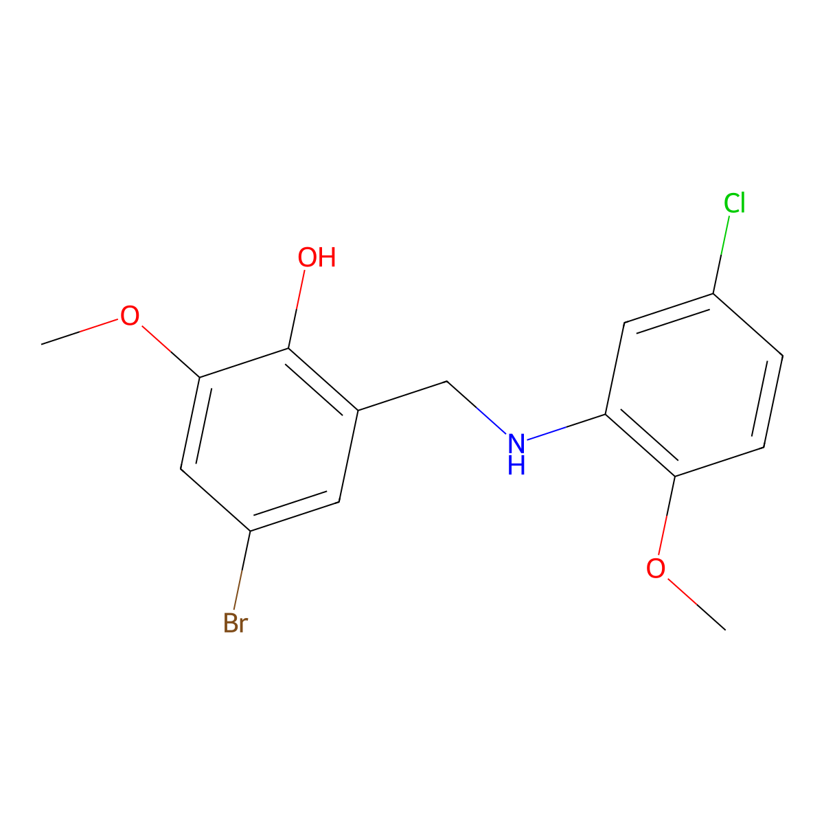 4-Bromo-2-[(5-chloro-2-methoxyanilino)methyl]-6-methoxybenzenol molecular structure, CAS 329778-94-1