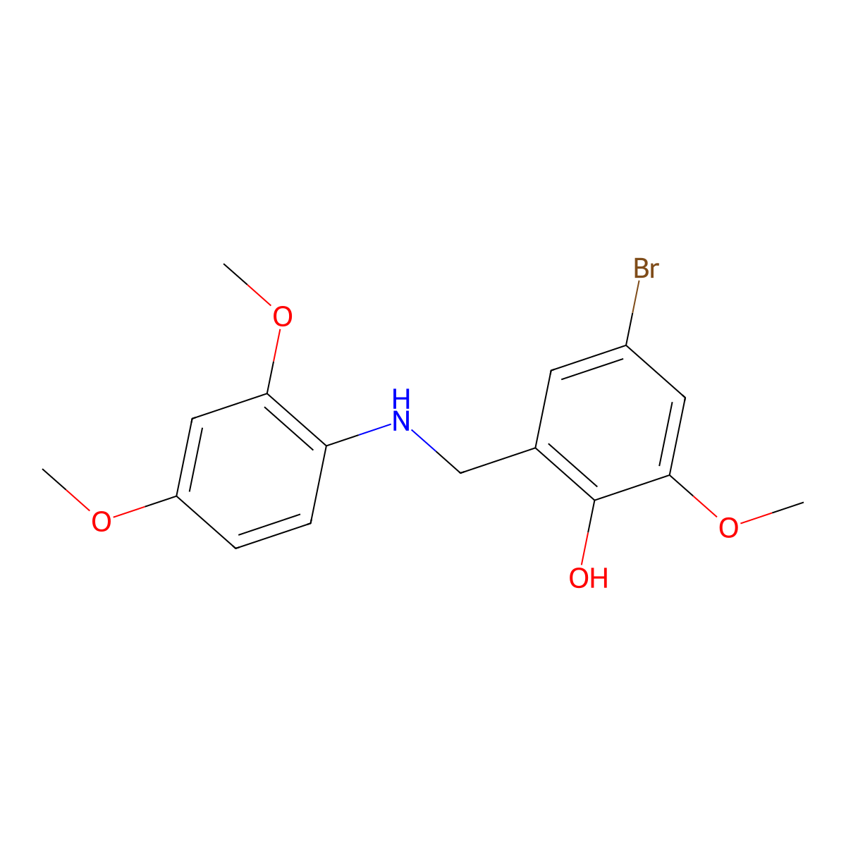 4-Bromo-2-{[(2,4-dimethoxyphenyl)amino]methyl}-6-methoxyphenol molecular structure, CAS 329778-97-4