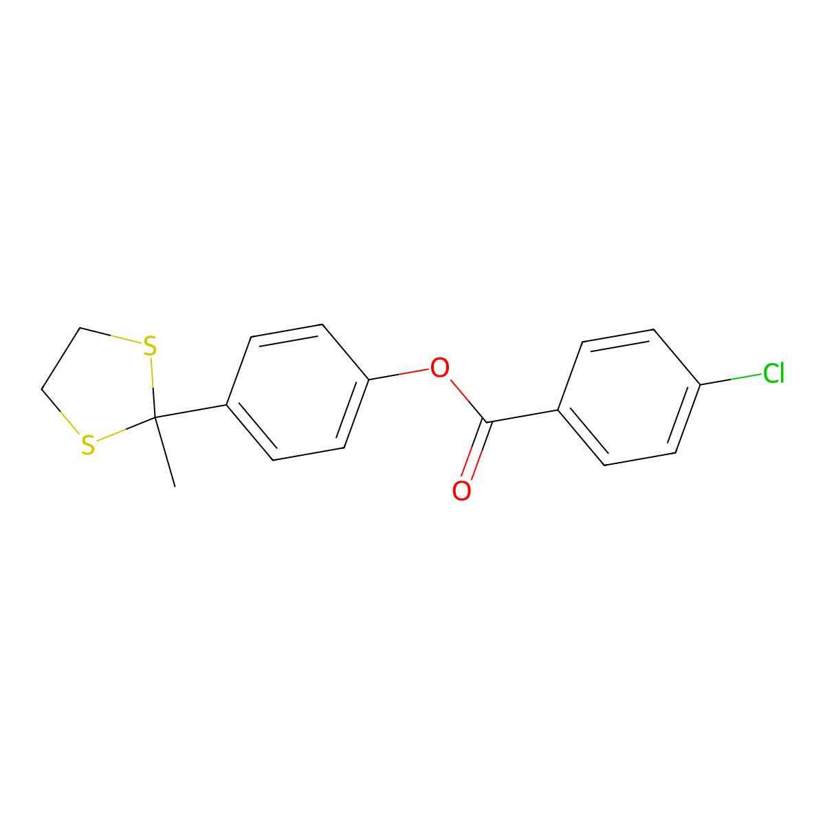 4-(2-Methyl-1,3-dithiolan-2-yl)phenyl 4-chlorobenzenecarboxylate molecular structure, CAS 329779-11-5