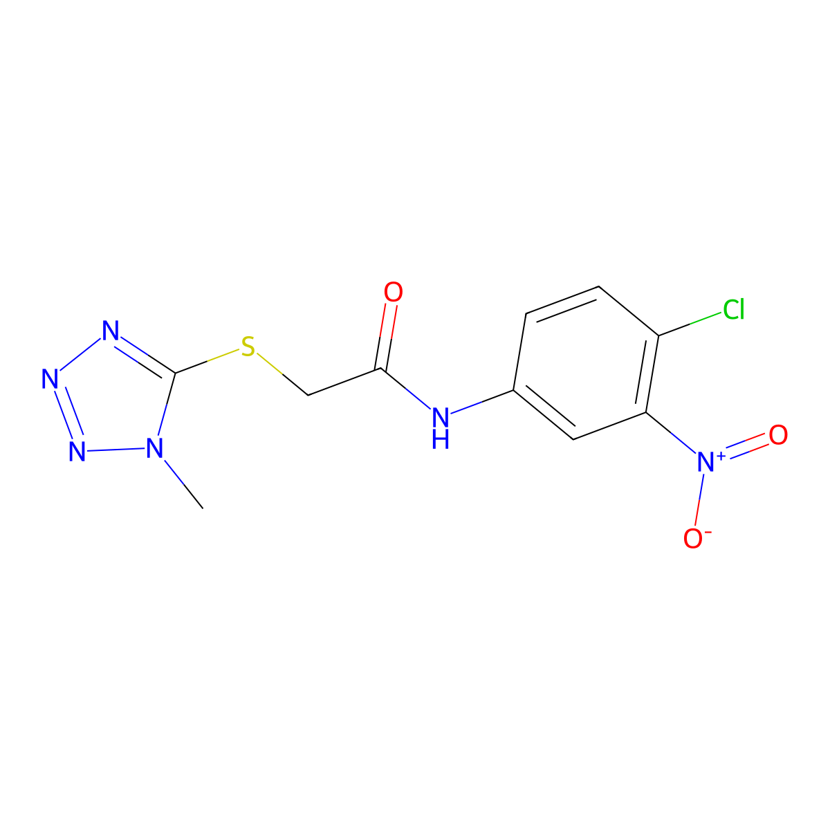 N-(4-chloro-3-nitrophenyl)-2-[(1-methyl-1H-1,2,3,4-tetraazol-5-yl)sulfanyl]acetamide molecular structure, CAS 329779-13-7