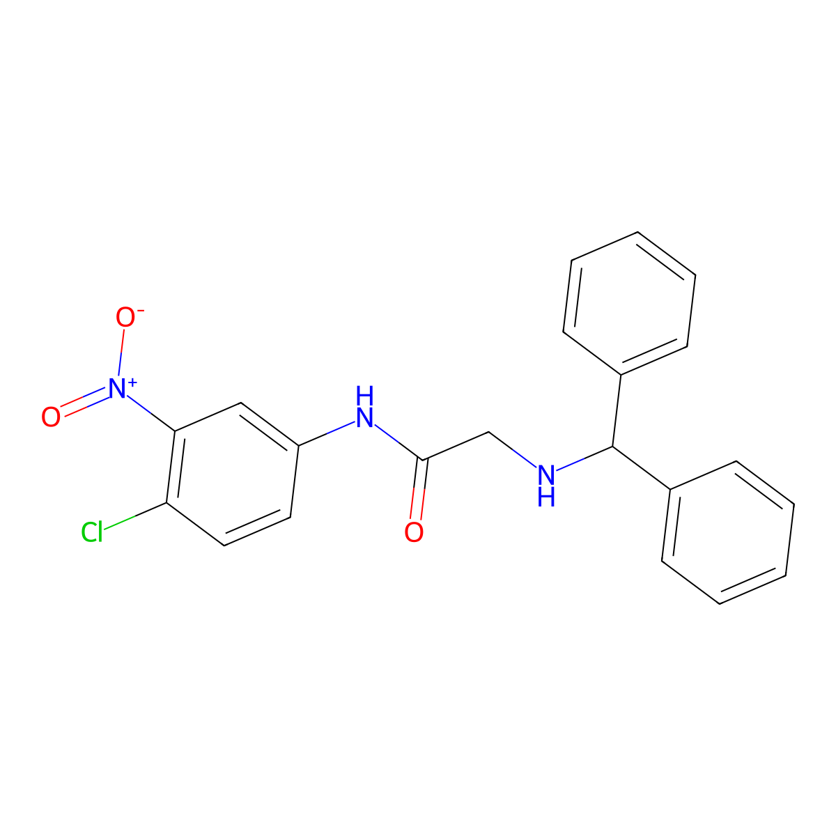 2-(benzhydrylamino)-N-(4-chloro-3-nitrophenyl)acetamide molecular structure, CAS 329779-17-1