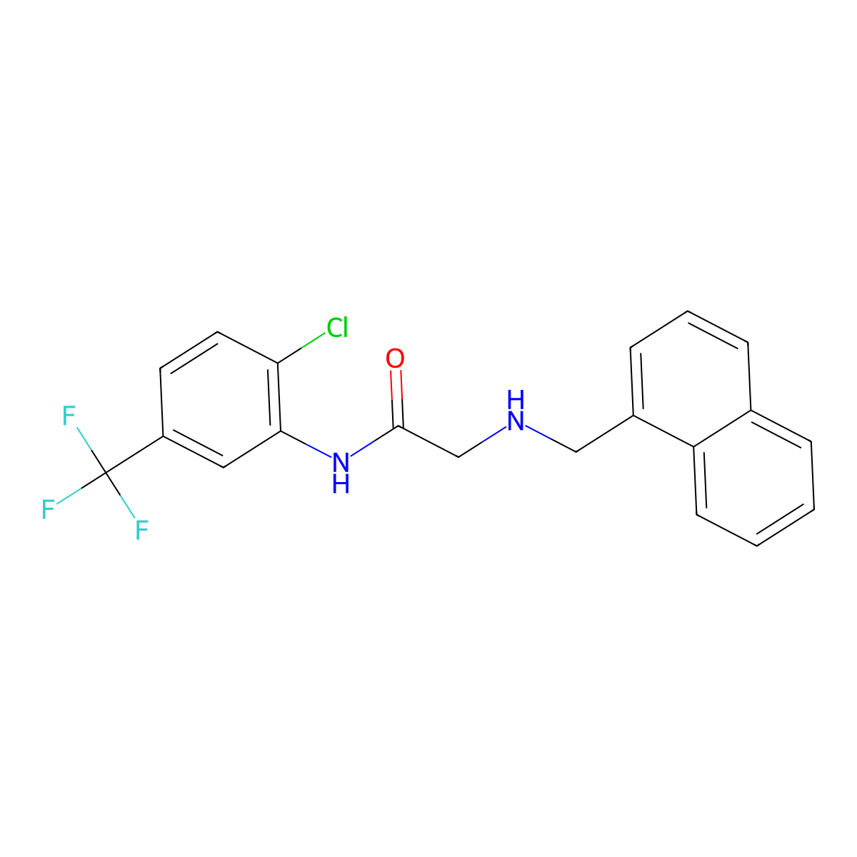 N-[2-chloro-5-(trifluoromethyl)phenyl]-2-[(1-naphthylmethyl)amino]acetamide molecular structure, CAS 329779-25-1