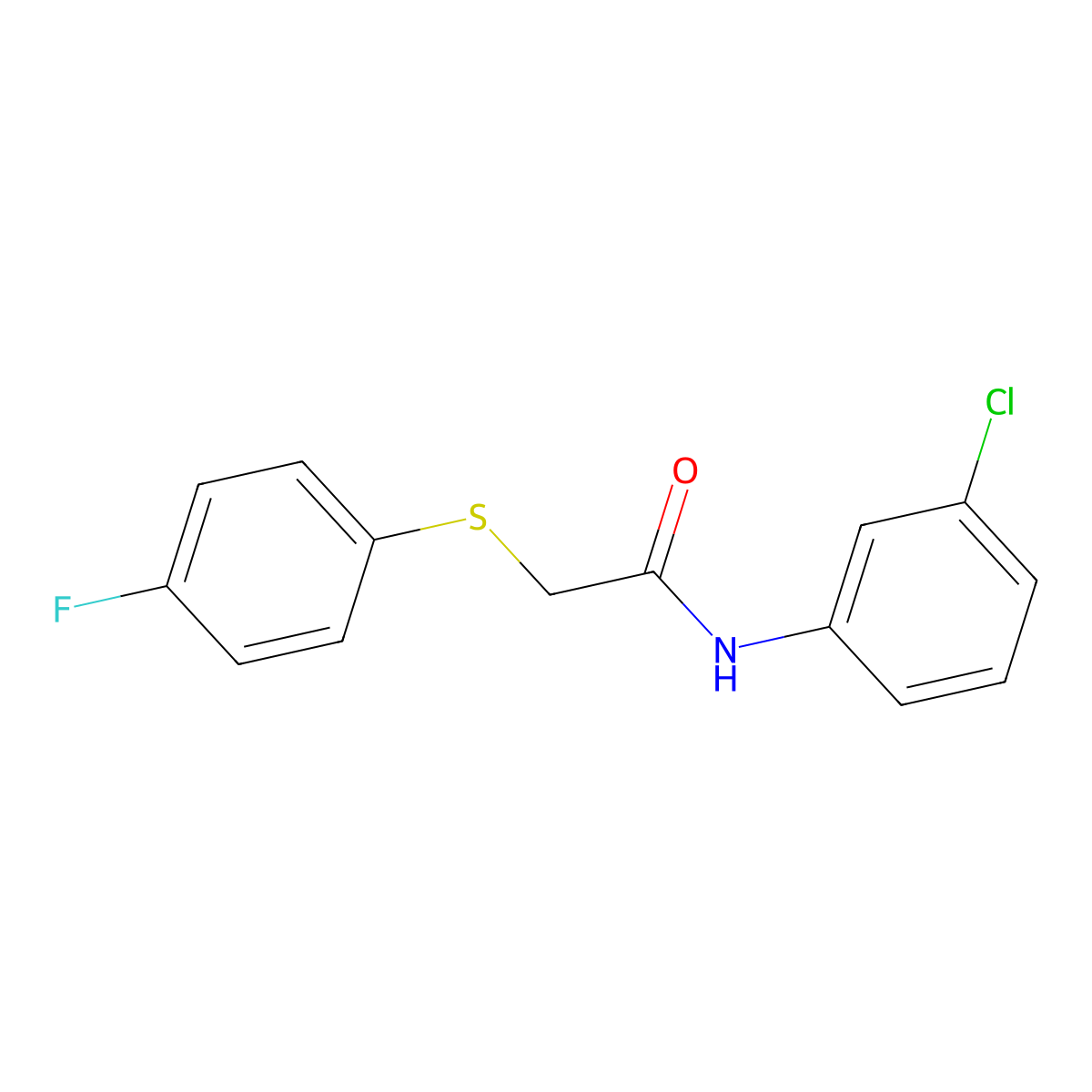 N-(3-chlorophenyl)-2-[(4-fluorophenyl)sulfanyl]acetamide molecular structure, CAS 329779-28-4
