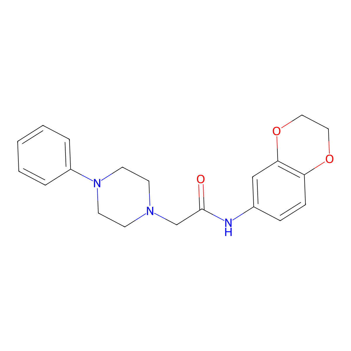 N-(2,3-dihydro-1,4-benzodioxin-6-yl)-2-(4-phenylpiperazin-1-yl)acetamide molecular structure, CAS 329779-29-5
