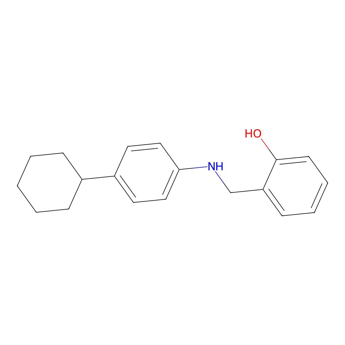 2-{[(4-Cyclohexylphenyl)amino]methyl}phenol molecular structure, CAS 329779-31-9