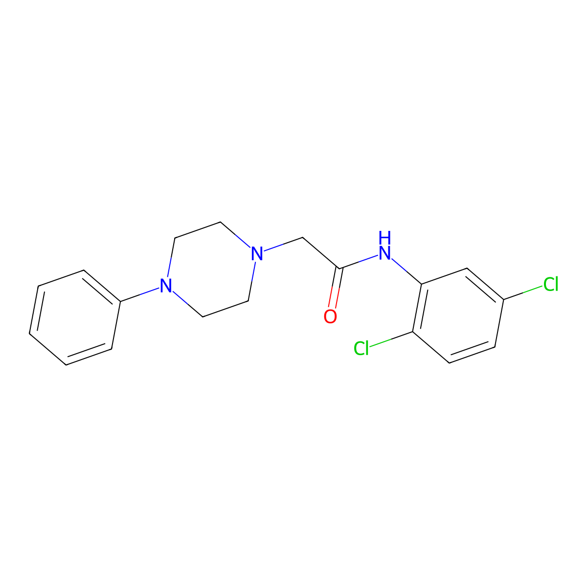 N-(2,5-dichlorophenyl)-2-(4-phenylpiperazin-1-yl)acetamide molecular structure, CAS 329779-36-4