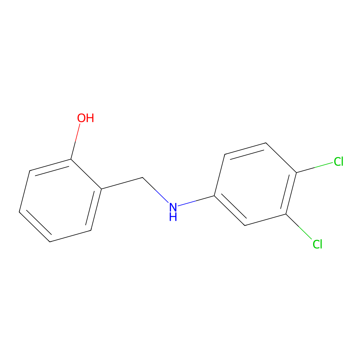 2-[(3,4-Dichloroanilino)methyl]benzenol molecular structure, CAS 329779-40-0