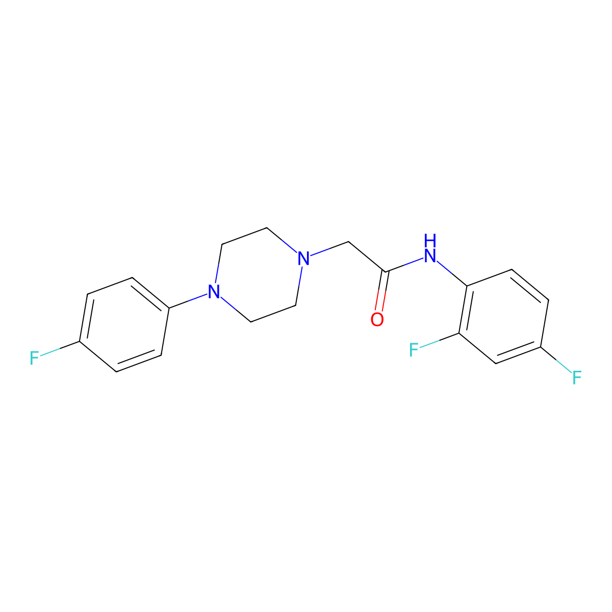 N-(2,4-difluorophenyl)-2-[4-(4-fluorophenyl)piperazin-1-yl]acetamide molecular structure, CAS 329779-44-4