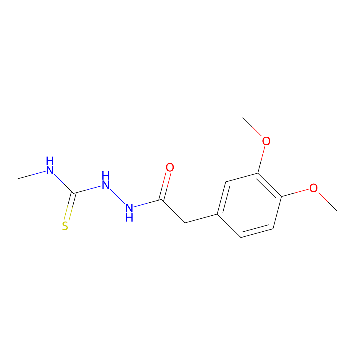 2-[(3,4-dimethoxyphenyl)acetyl]-N-methylhydrazinecarbothioamide molecular structure, CAS 329779-69-3