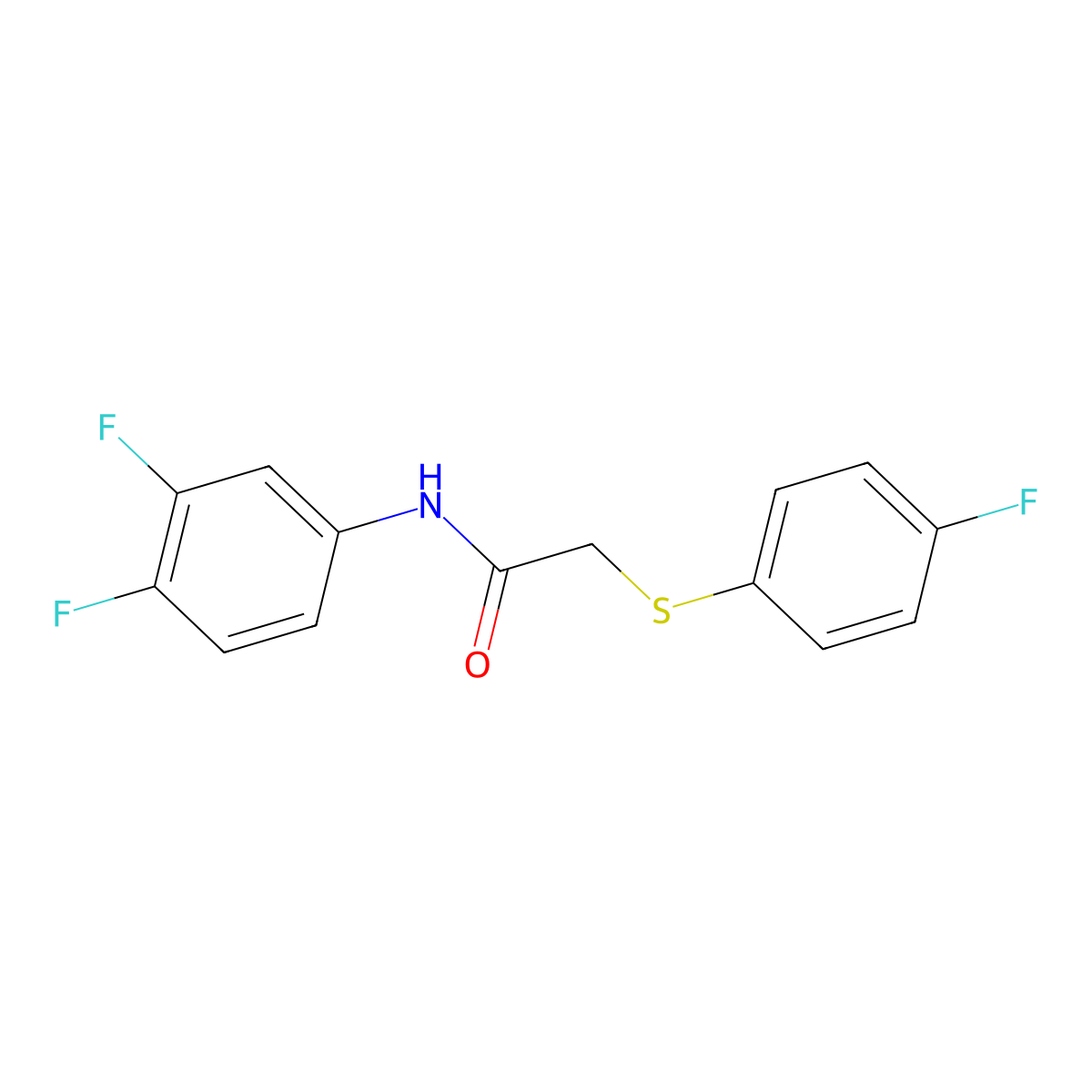 N-(3,4-difluorophenyl)-2-[(4-fluorophenyl)sulfanyl]acetamide molecular structure, CAS 329779-75-1