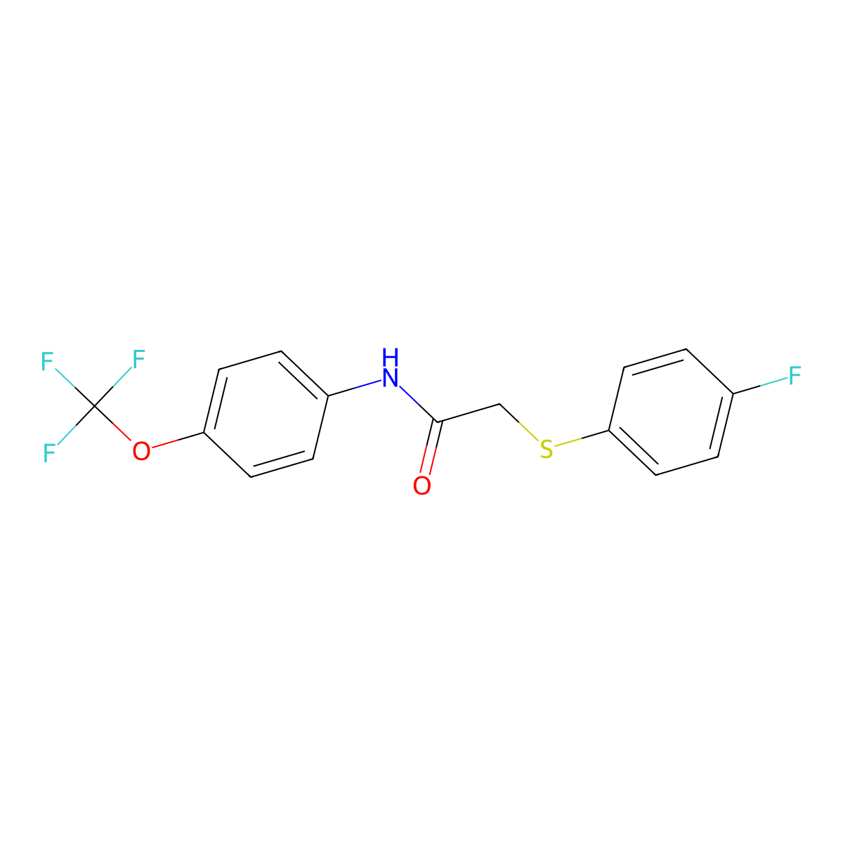 2-[(4-fluorophenyl)sulfanyl]-N-[4-(trifluoromethoxy)phenyl]acetamide molecular structure, CAS 329779-76-2