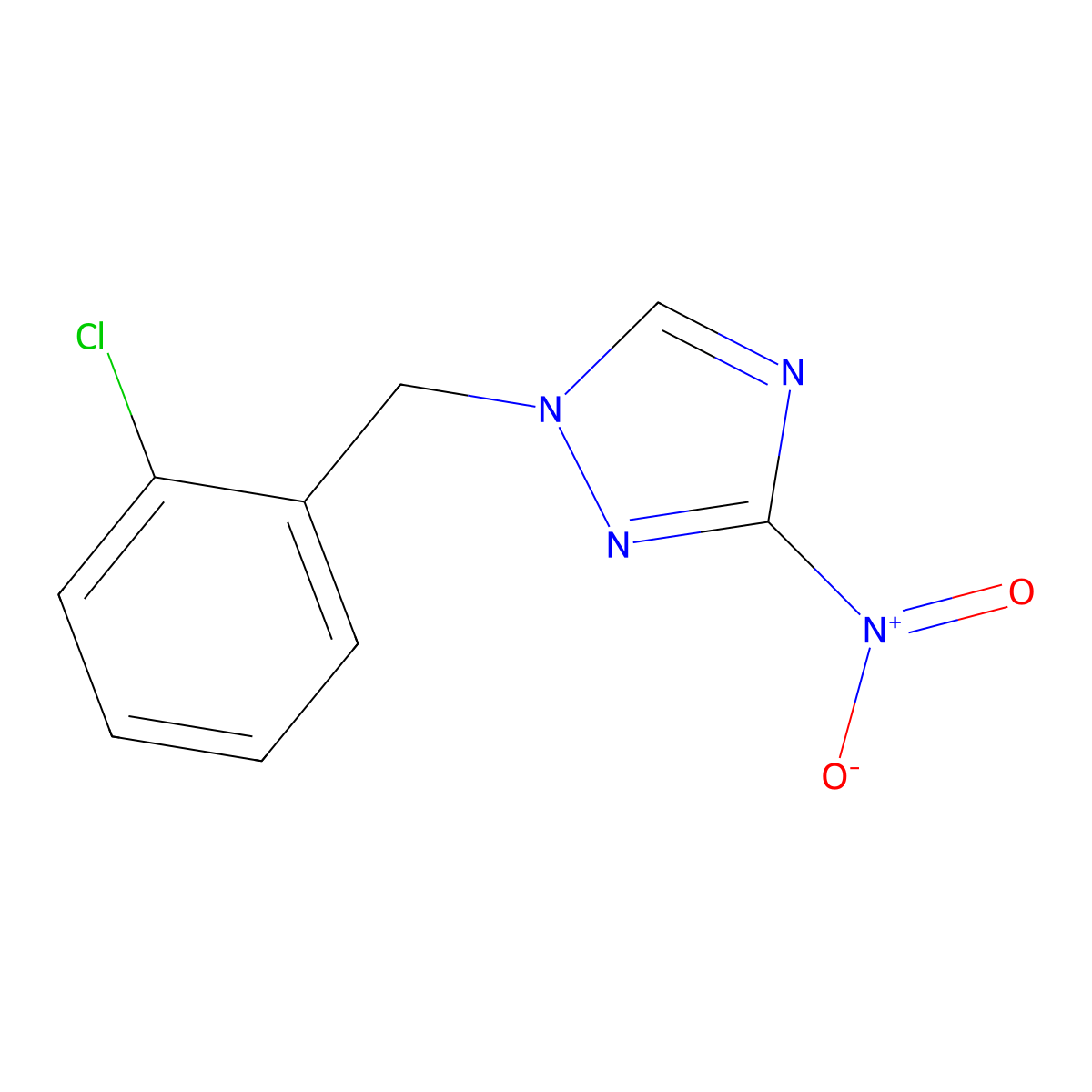 1-[(2-Chlorophenyl)methyl]-3-nitro-1,2,4-triazole molecular structure, CAS 329779-90-0