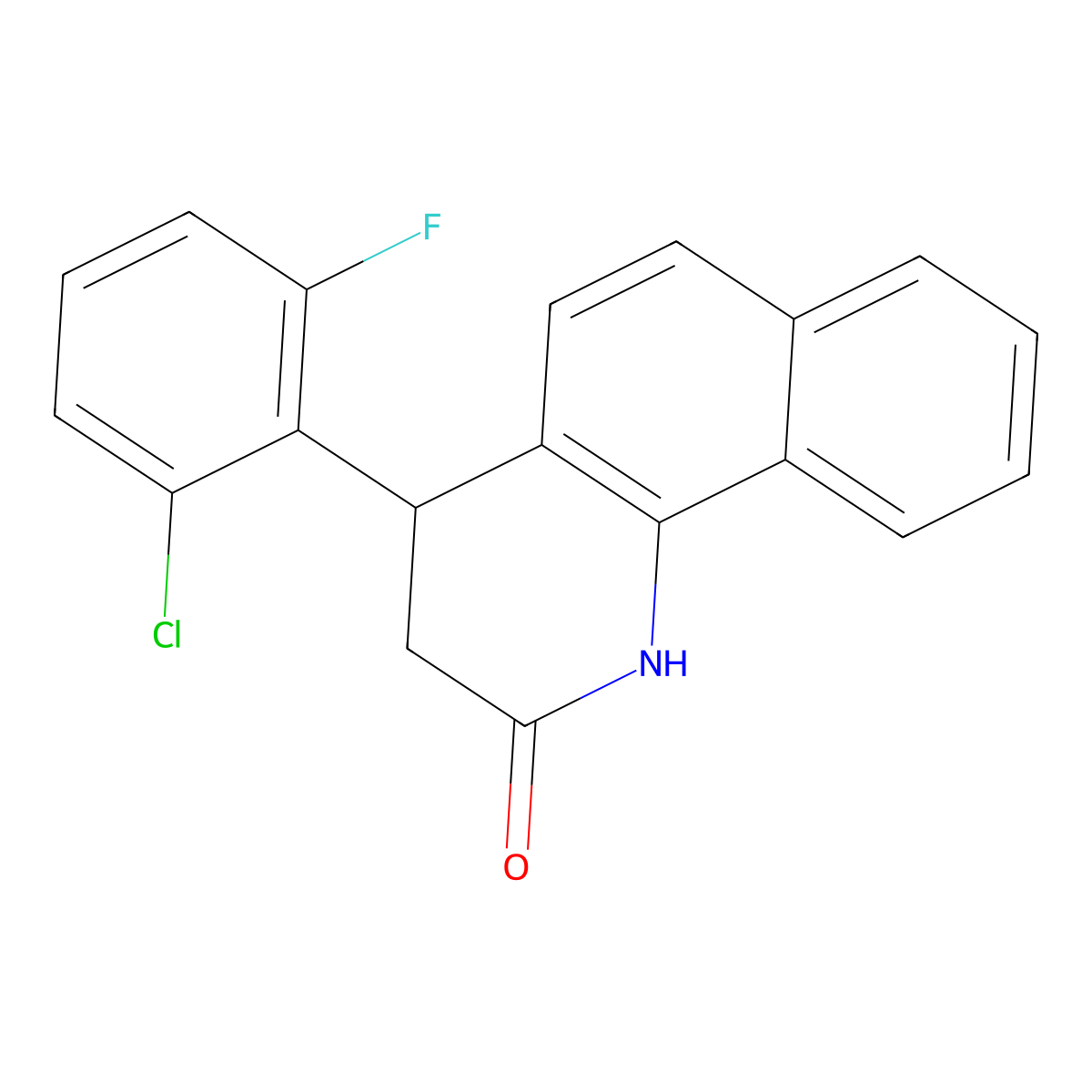 4-(2-chloro-6-fluorophenyl)-3,4-dihydrobenzo[h]quinolin-2(1H)-one molecular structure, CAS 329779-93-3