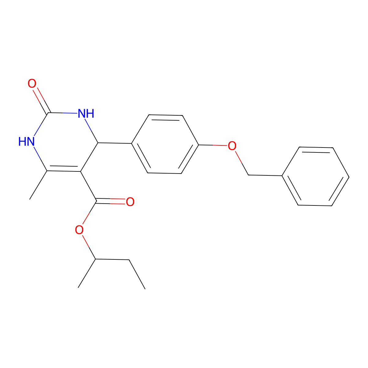 Butan-2-yl 4-[4-(benzyloxy)phenyl]-6-methyl-2-oxo-1,2,3,4-tetrahydropyrimidine-5-carboxylate molecular structure, CAS 329779-95-5