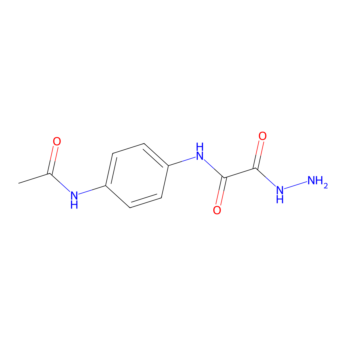 N-(4-acetamidophenyl)-2-hydrazinyl-2-oxoacetamide molecular structure, CAS 329783-00-8