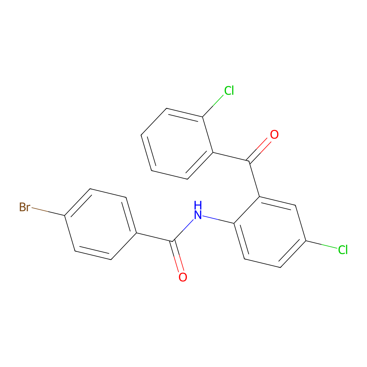 4-bromo-N-[4-chloro-2-(2-chlorobenzoyl)phenyl]benzamide molecular structure, CAS 329786-98-3
