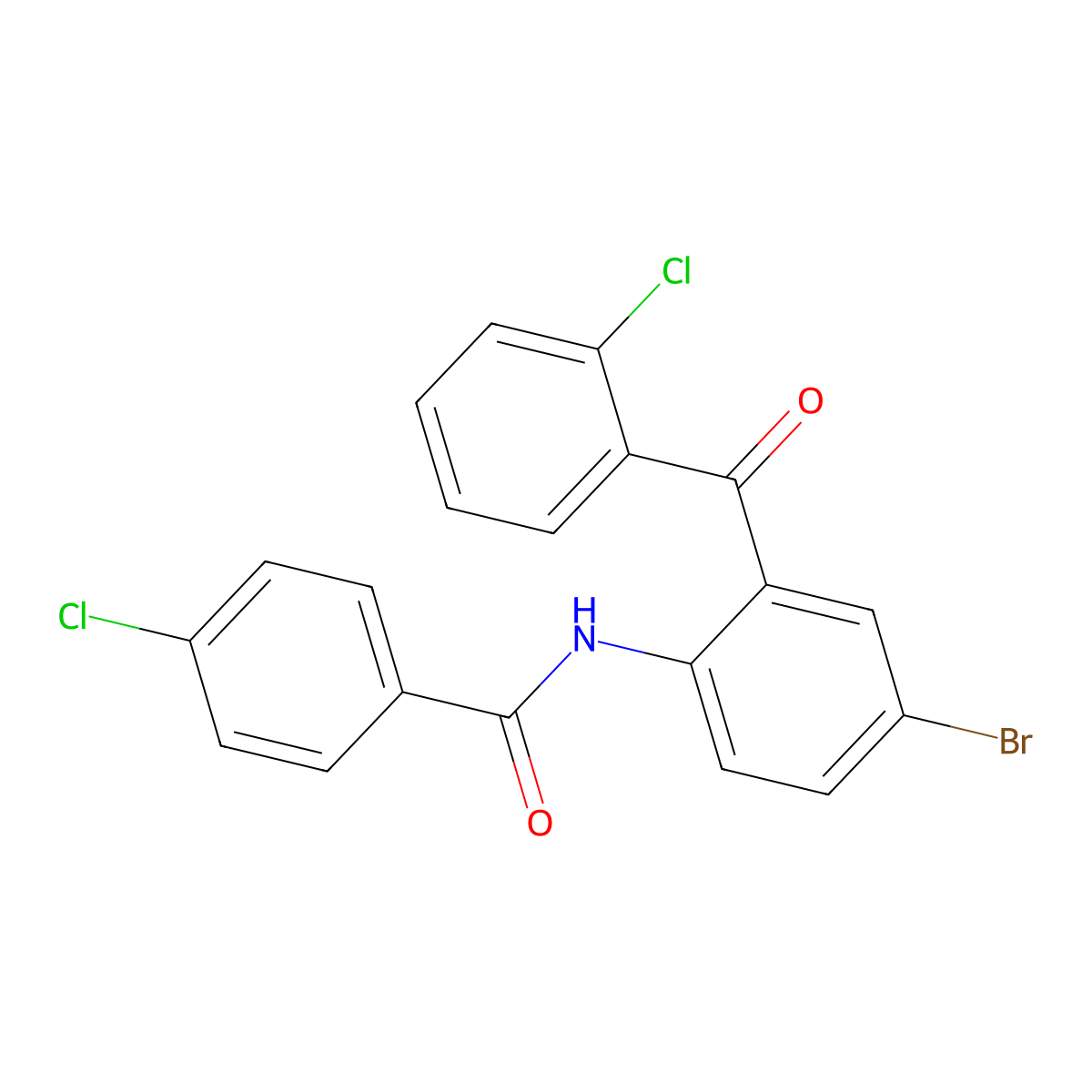 N-[4-bromo-2-(2-chlorobenzoyl)phenyl]-4-chlorobenzamide molecular structure, CAS 329787-19-1