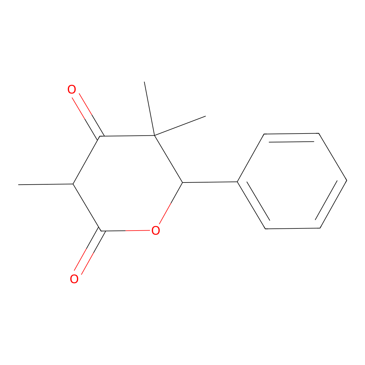2H-Pyran-2,4(3H)-dione, dihydro-3,5,5-trimethyl-6-phenyl- molecular structure, CAS 329787-84-0