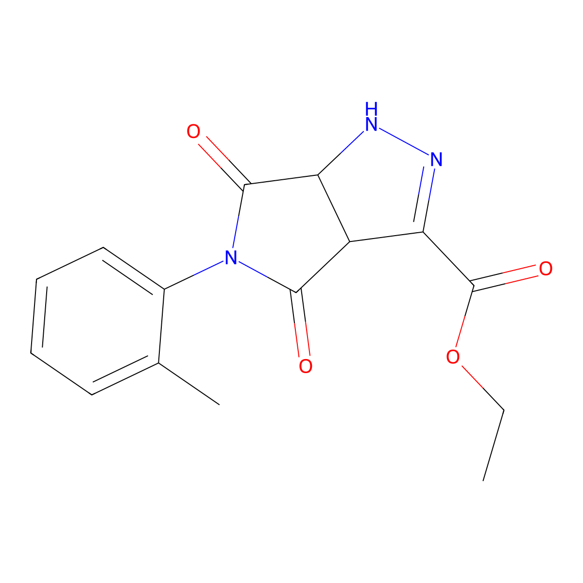 ethyl 5-(2-methylphenyl)-4,6-dioxo-3a,6a-dihydro-1H-pyrrolo[3,4-c]pyrazole-3-carboxylate molecular structure, CAS 329789-60-8