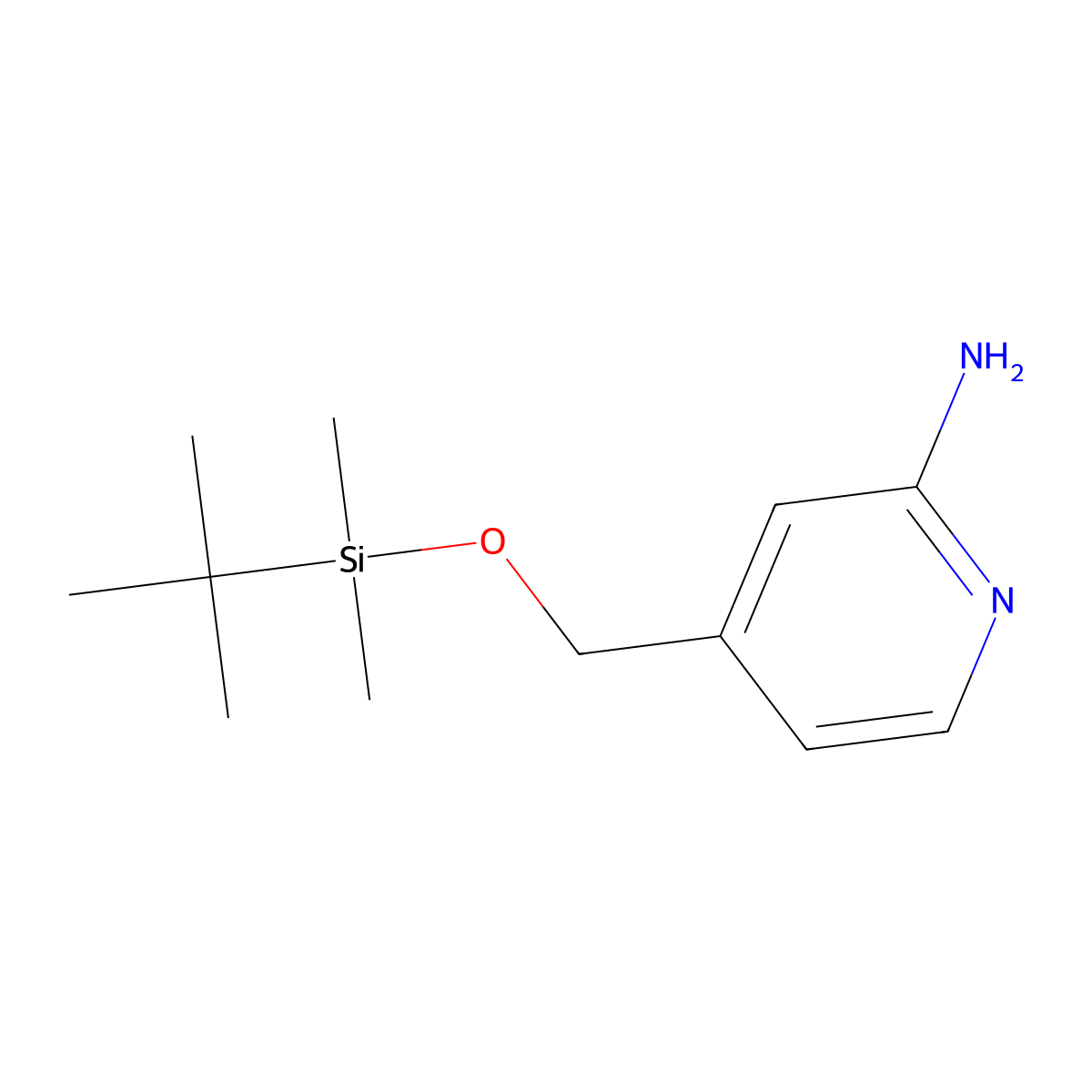 4-(tert-Butyl-dimethyl-silanyloxymethyl)-pyridin-2-ylamine molecular structure, CAS 329794-09-4
