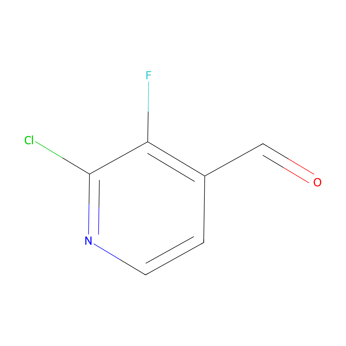 2-Chloro-3-fluoro-4-formylpyridine molecular structure, CAS 329794-28-7