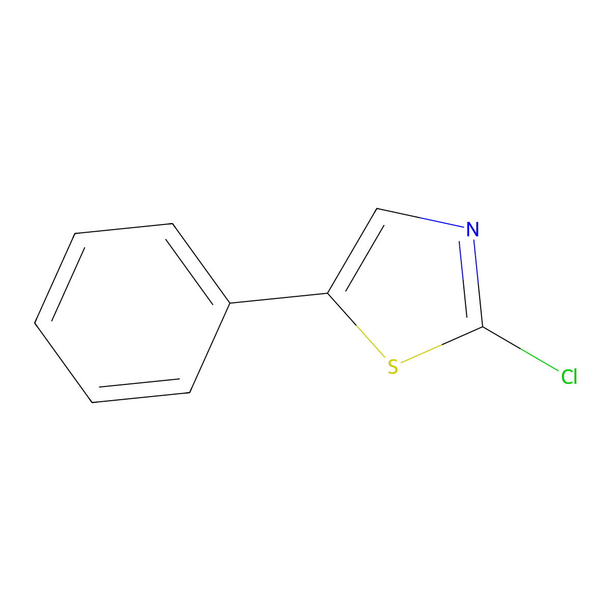 2-Chloro-5-phenyl-1,3-thiazole molecular structure, CAS 329794-40-3