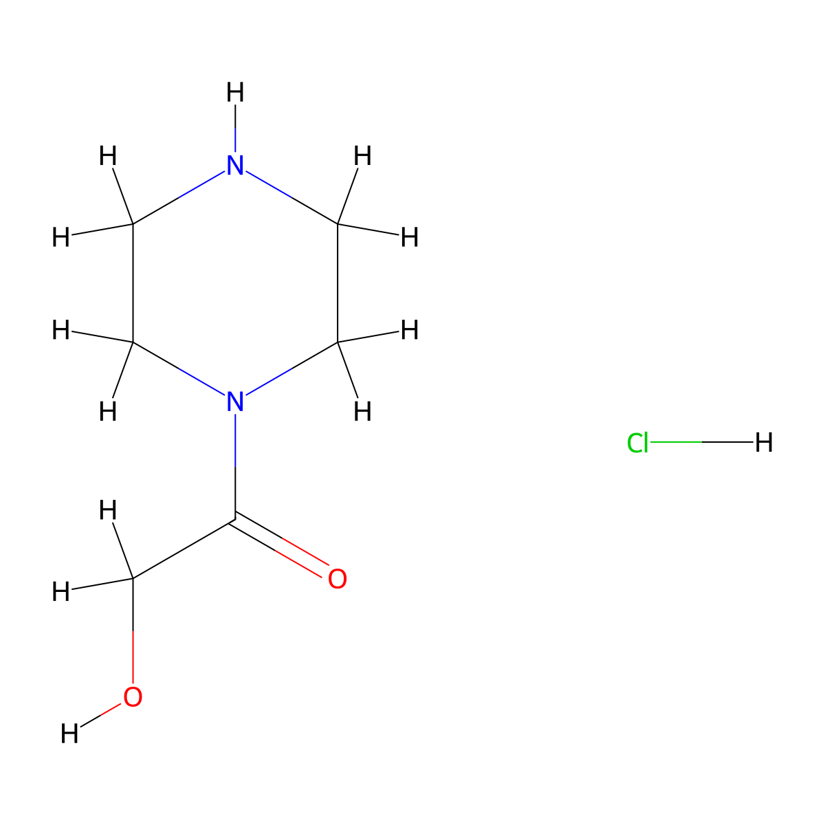 2-Hydroxy-1-(piperazin-1-yl)ethan-1-one hydrochloride molecular structure, CAS 329794-42-5
