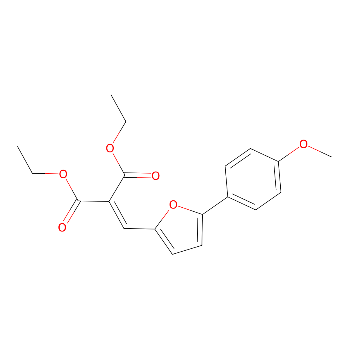 Diethyl {[5-(4-methoxyphenyl)-2-furyl]methylene}malonate molecular structure, CAS 329795-34-8