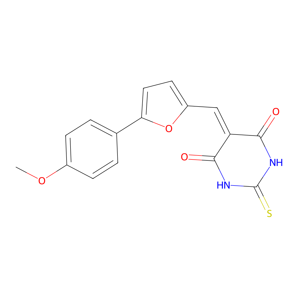 5-{[5-(4-Methoxyphenyl)furan-2-YL]methylidene}-2-sulfanylidene-1,3-diazinane-4,6-dione molecular structure, CAS 329795-36-0