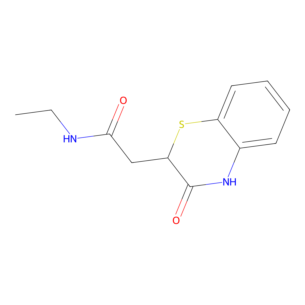 N-ethyl-2-(3-oxo-3,4-dihydro-2H-1,4-benzothiazin-2-yl)acetamide molecular structure, CAS 329795-68-8
