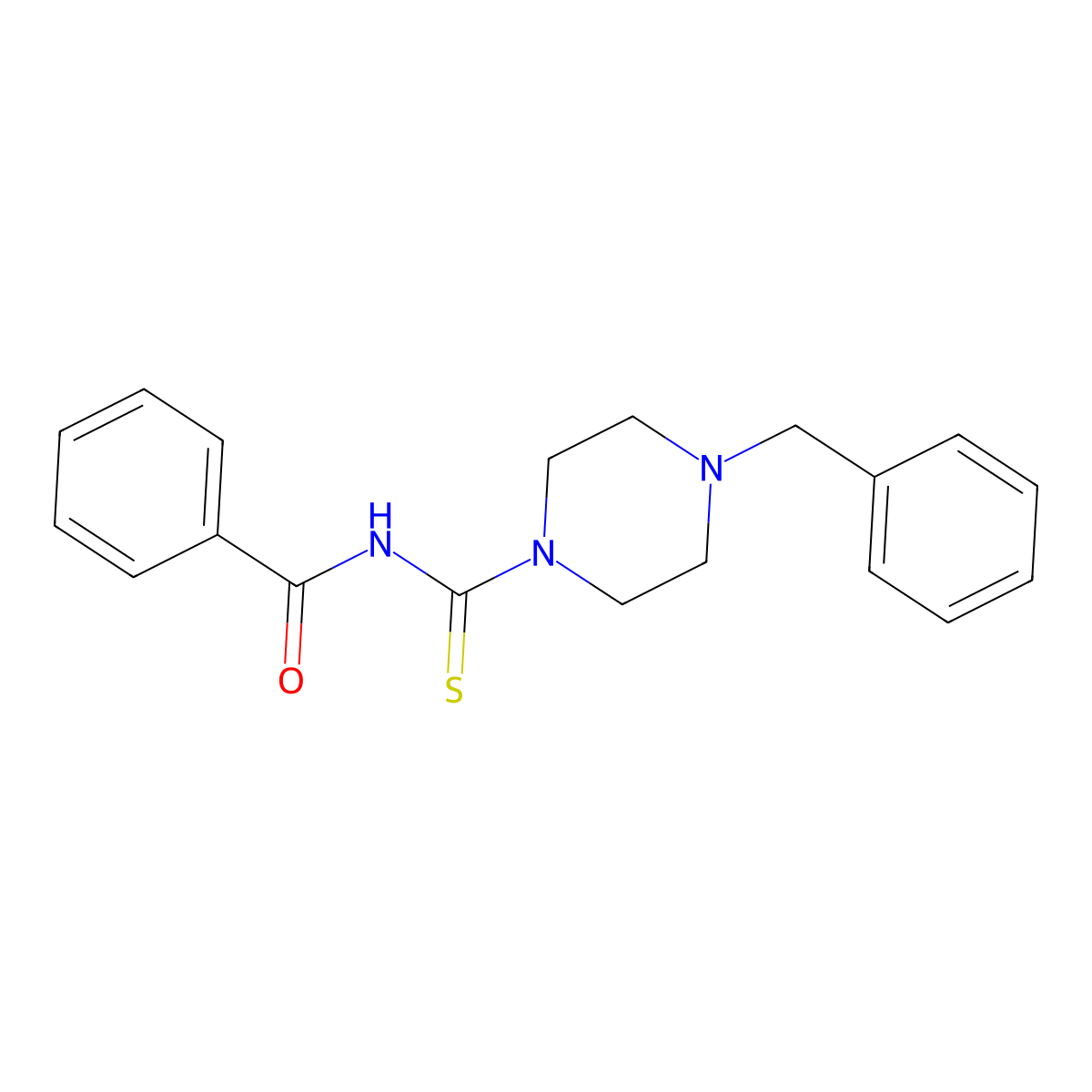 N-(4-benzylpiperazine-1-carbothioyl)benzamide molecular structure, CAS 329795-86-0