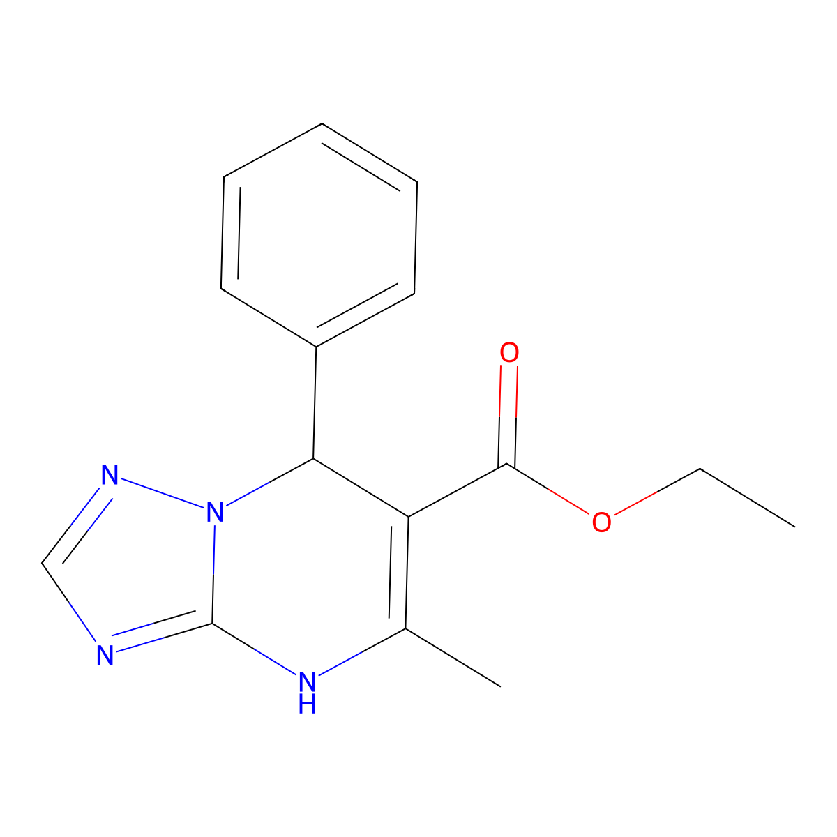 Ethyl 5-methyl-7-phenyl-4,7-dihydro[1,2,4]triazolo[1,5-a]pyrimidine-6-carboxylate molecular structure, CAS 329795-91-7