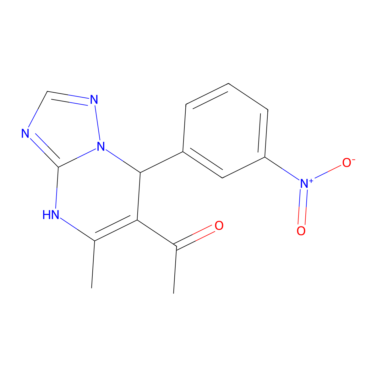 1-(5-Methyl-7-(3-nitrophenyl)-4,7-dihydro-[1,2,4]triazolo[1,5-a]pyrimidin-6-yl)ethanone molecular structure, CAS 329795-96-2