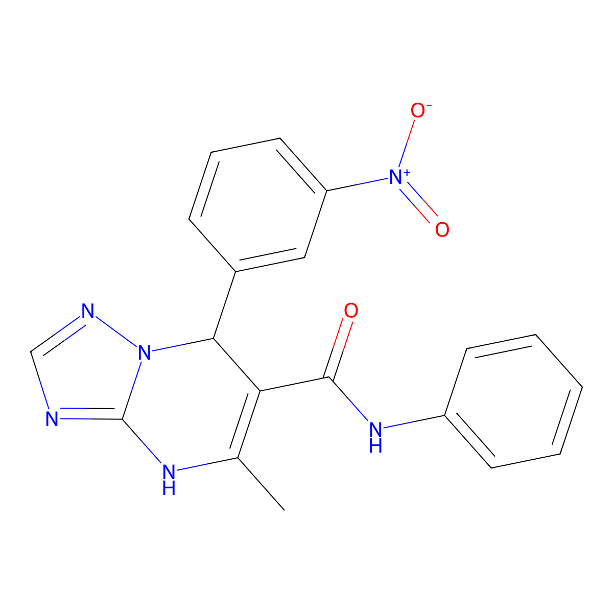 5-methyl-7-(3-nitrophenyl)-N-phenyl-4,7-dihydro[1,2,4]triazolo[1,5-a]pyrimidine-6-carboxamide molecular structure, CAS 329795-97-3