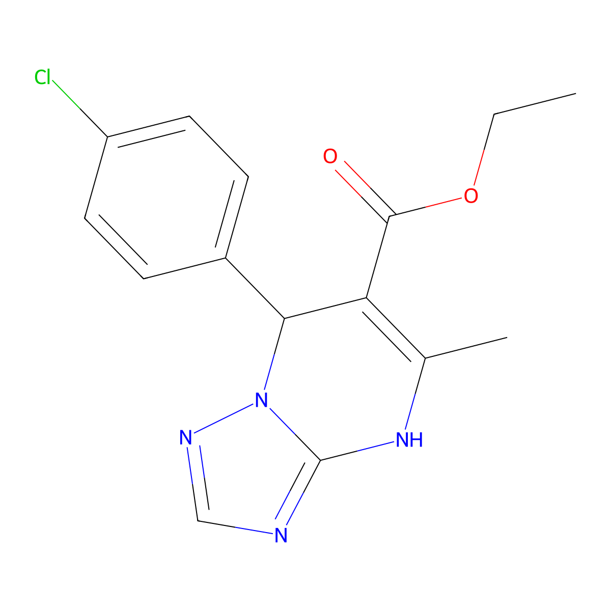 Ethyl 7-(4-chlorophenyl)-5-methyl-4,7-dihydro-[1,2,4]triazolo[1,5-a]pyrimidine-6-carboxylate molecular structure, CAS 329796-03-4